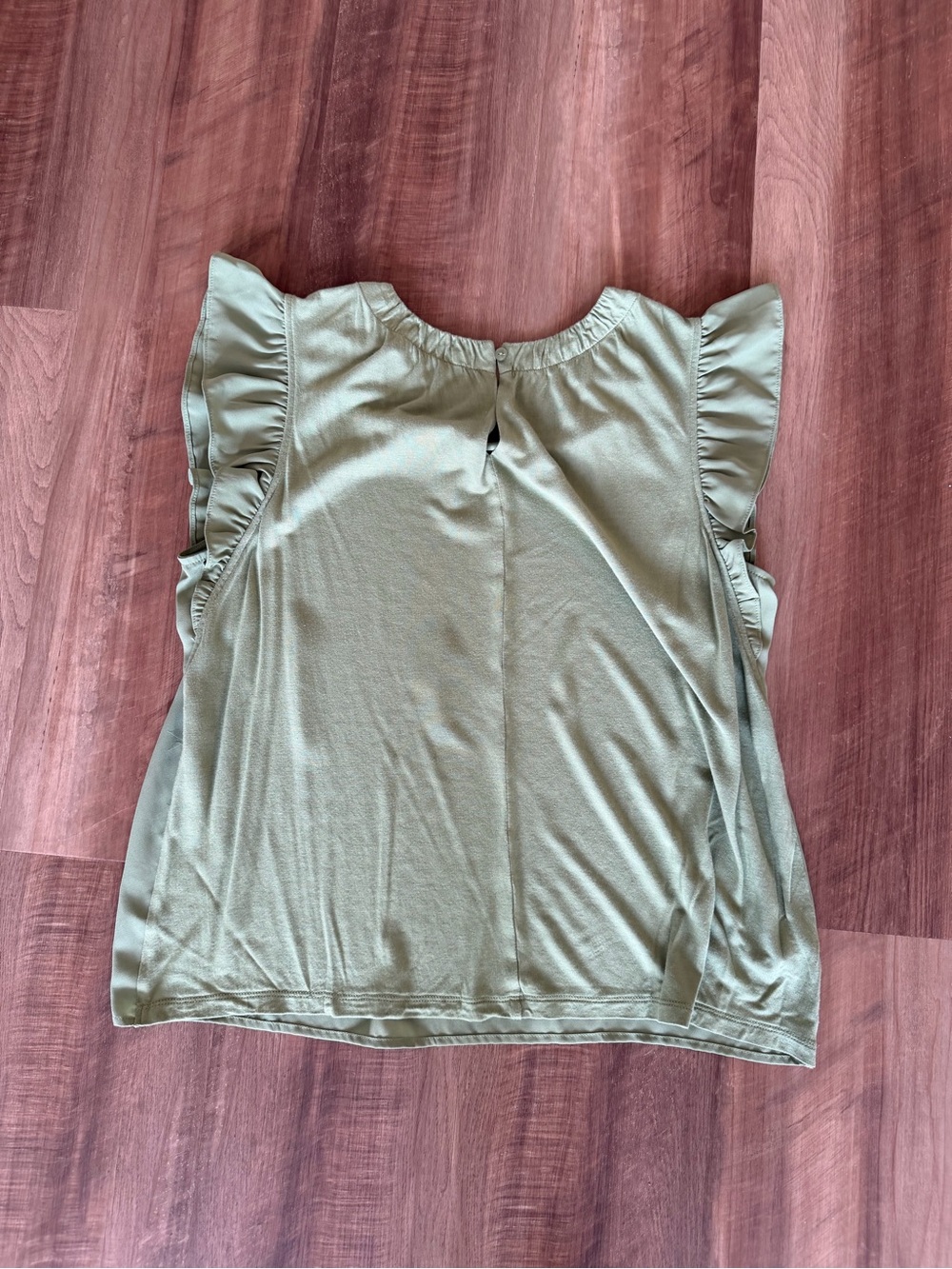 LOFT Sage Green Ruffle Sleeve Blouse
